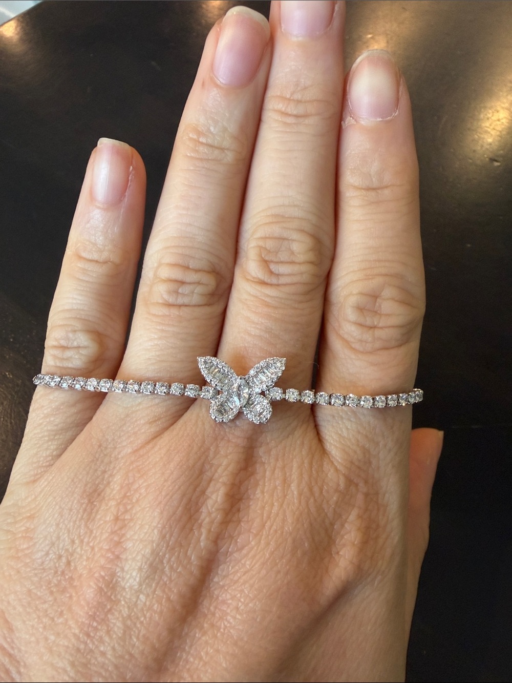 Brand New Butterfly Tennis Bracelet - Silver Sparkle